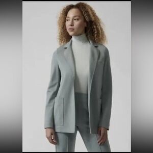 Athleta Eastbound Blazer Size 4 Minimalistic Grey Open Front Casual Pockets